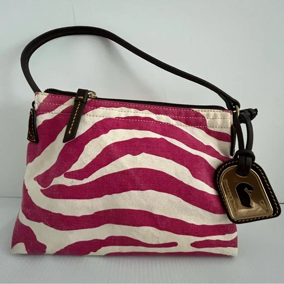 Dooney & Bourke Washed Cotton Canvas w/Leather Trim Small Handbag - sample - Picture 2 of 16